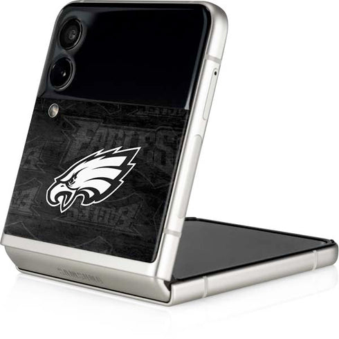 NFL Philadelphia Eagles Black & White Galaxy Z Flip4 5G Skin
